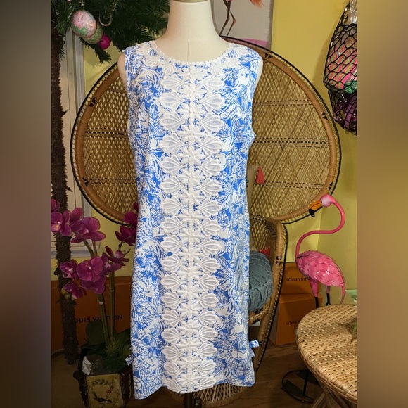 Lilly Pulitzer NWT Melani Dress Coastal Blue Fancy Feet Size 0,14 - Picture 2 of 9